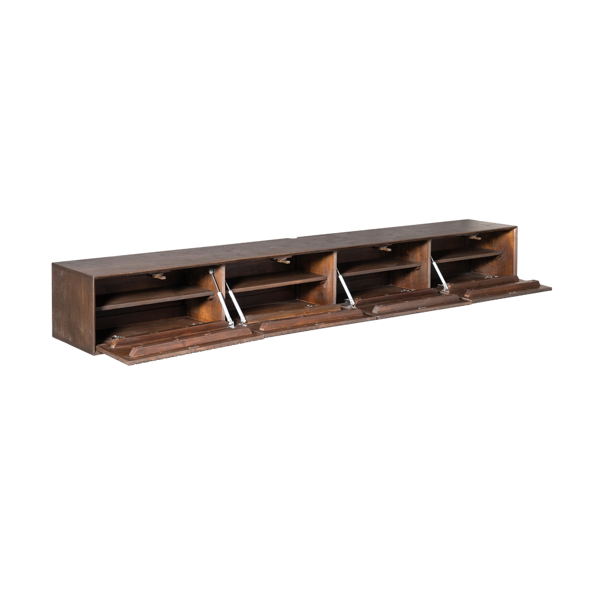 Zwevend TV-meubel Lunelle - Bruin - 240 cm