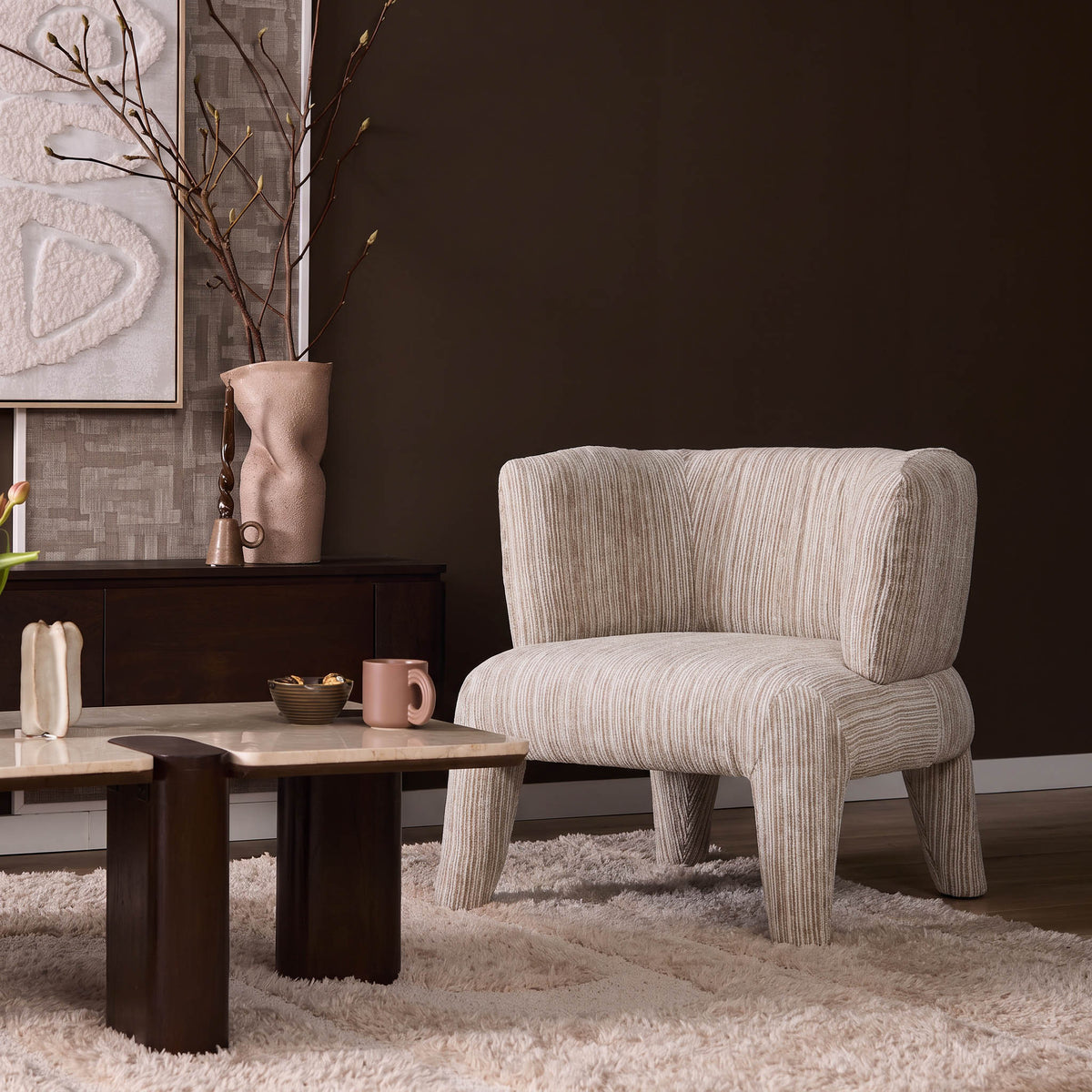 Fauteuil Tove - Naturel - Nori Stof
