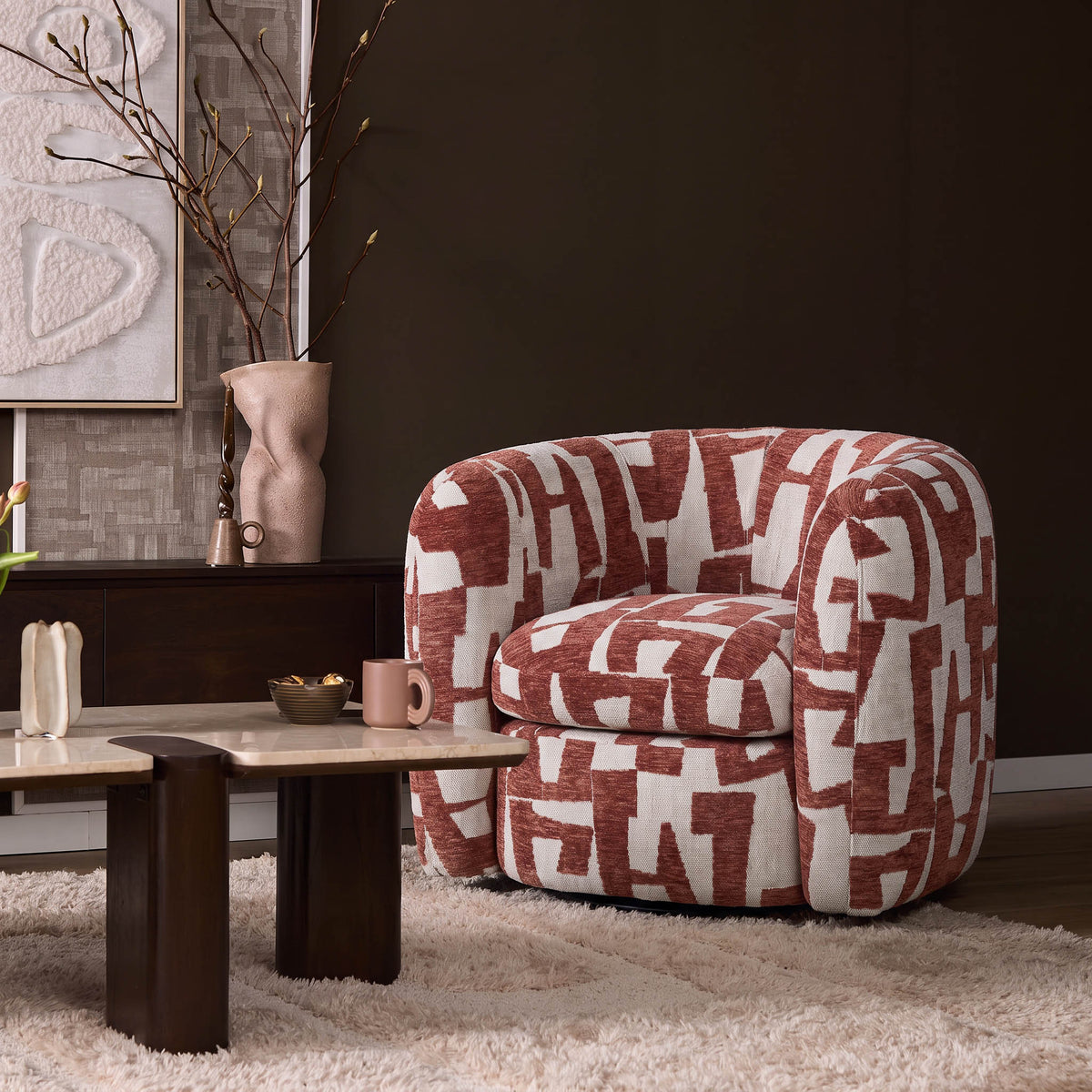 Fauteuil Isadee - Rood - Mosa Stof