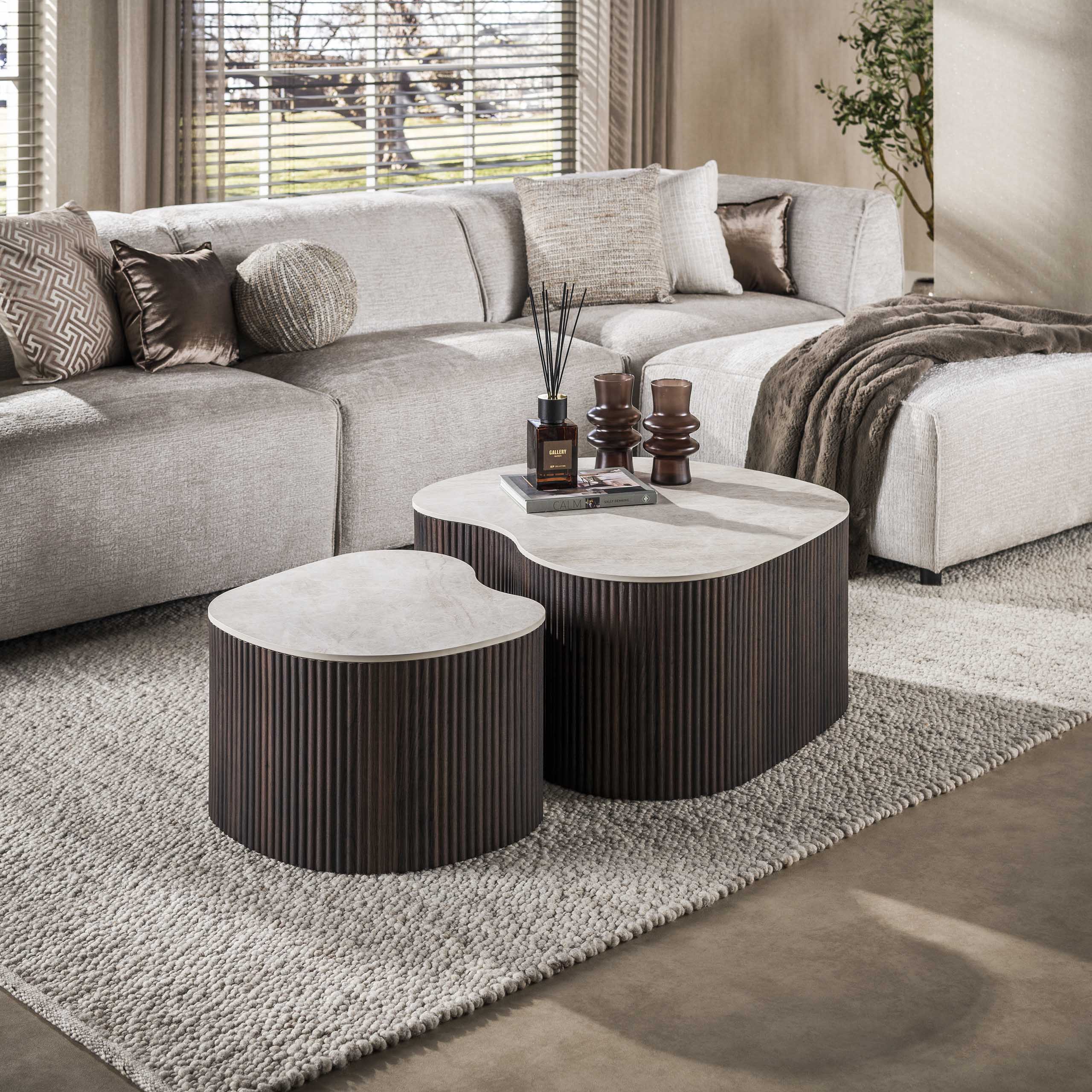 Salontafel Azula Organisch Taj Mahal Set van 2 Meubelista