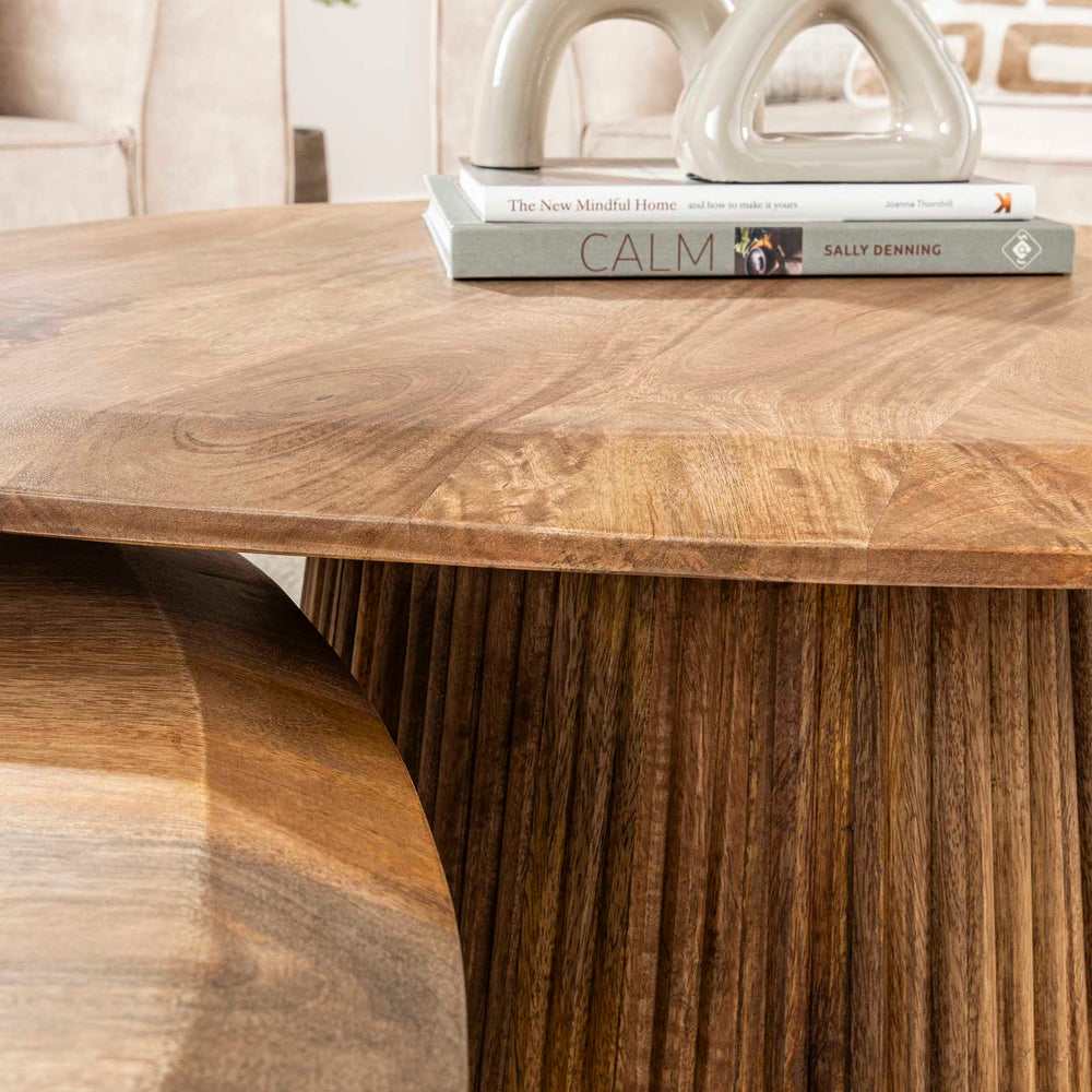 Salontafel Harmony - Organisch - Bruin - Mangohout - Set van 2