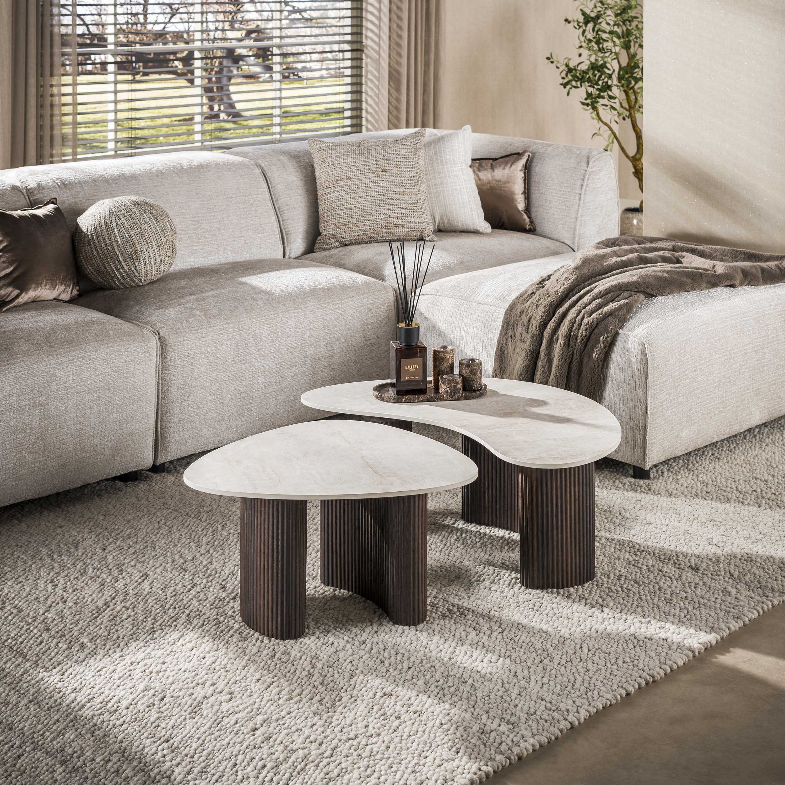 Salontafel Sumi Organisch Taj Mahal Set van 2 Meubelista