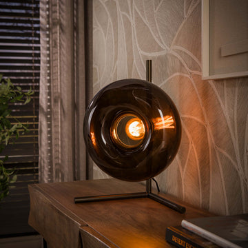 Tafellamp Donut - 1-lichts - Brons - Glas
