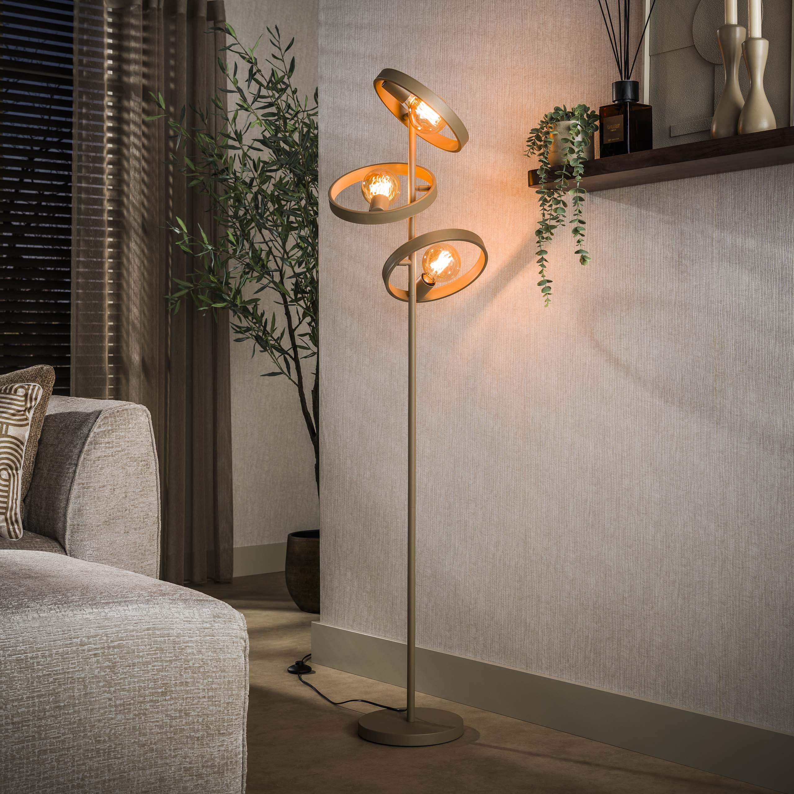 Vloerlamp Amara Beige Metaal 155 cm Meubelista