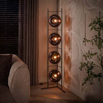 Vloerlamp Donut - Brons - Glas - 168 cm