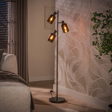 Vloerlamp Jaco - Brons - Glas - 150 cm