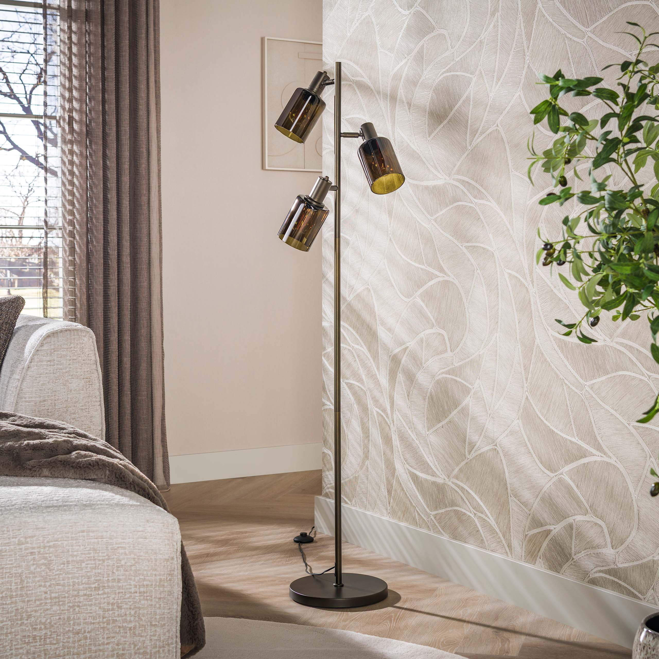 Vloerlamp Jaco Brons Glas 150 cm Sfeerfoto Licht Meubelista