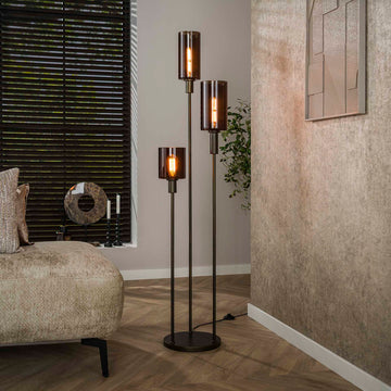 Vloerlamp Lucaro - Brons - Glas - 165 cm
