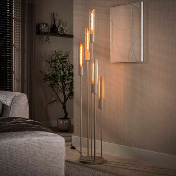 Vloerlamp Lumen - 5-lichts - Beige - Metaal - 176 cm