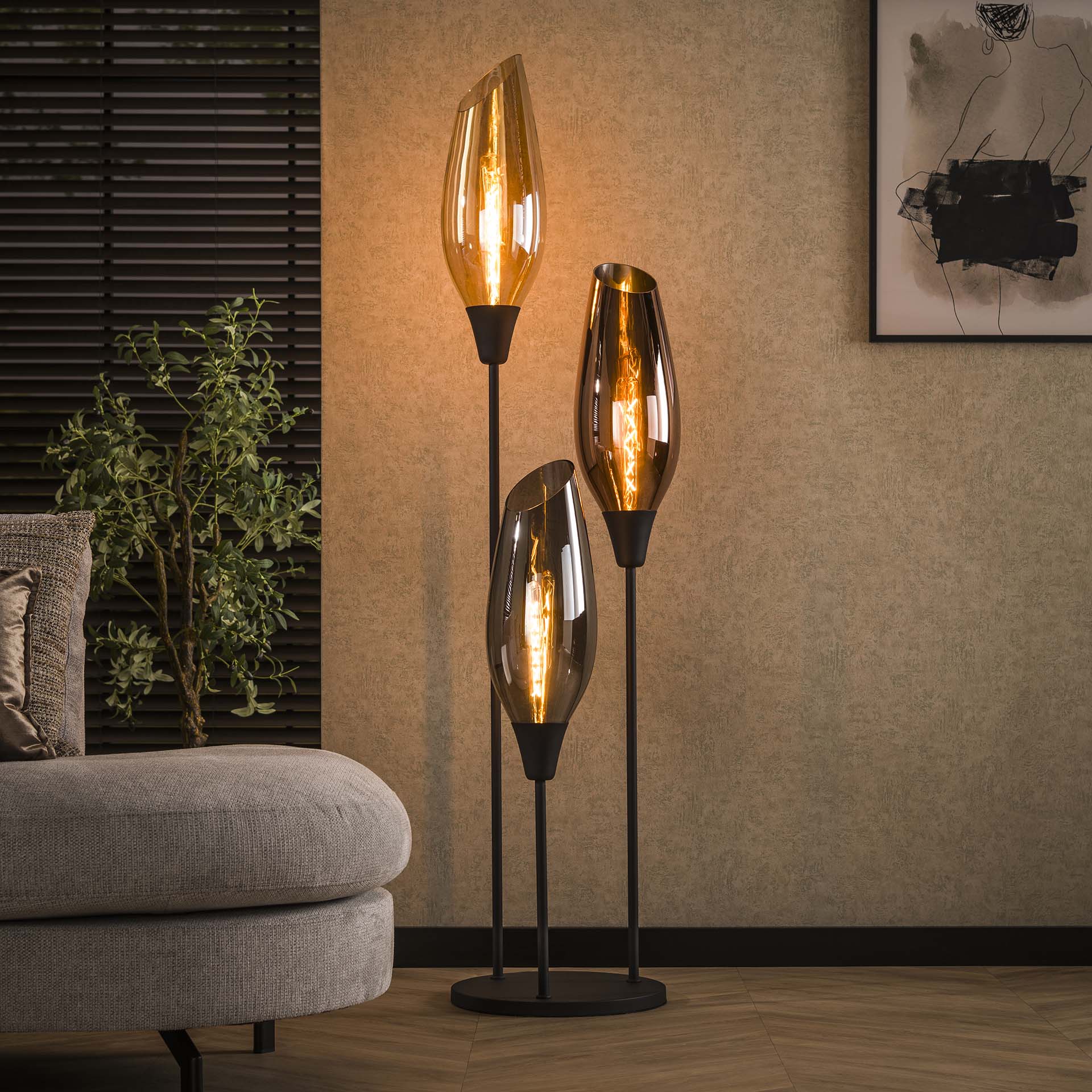 Vloerlamp Vivid Mix Glas 178 cm Meubelista Sfeerfoto Donker