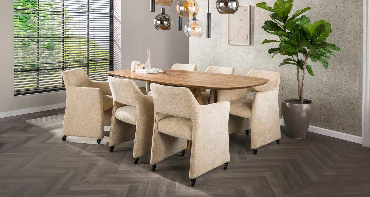 Eetkamerstoelen met wieltjes