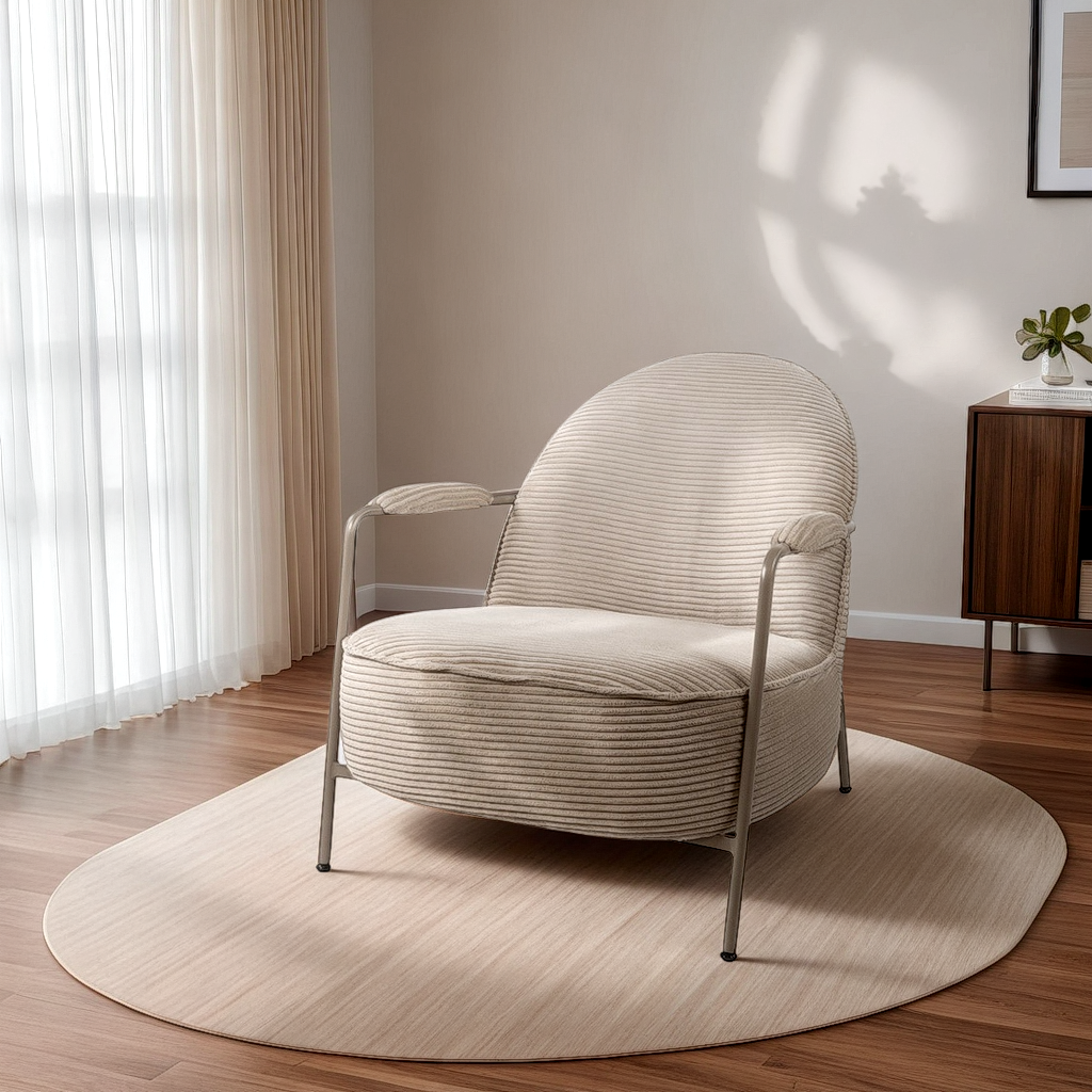 fauteuil casey beige ribstof meubelista lifestyle