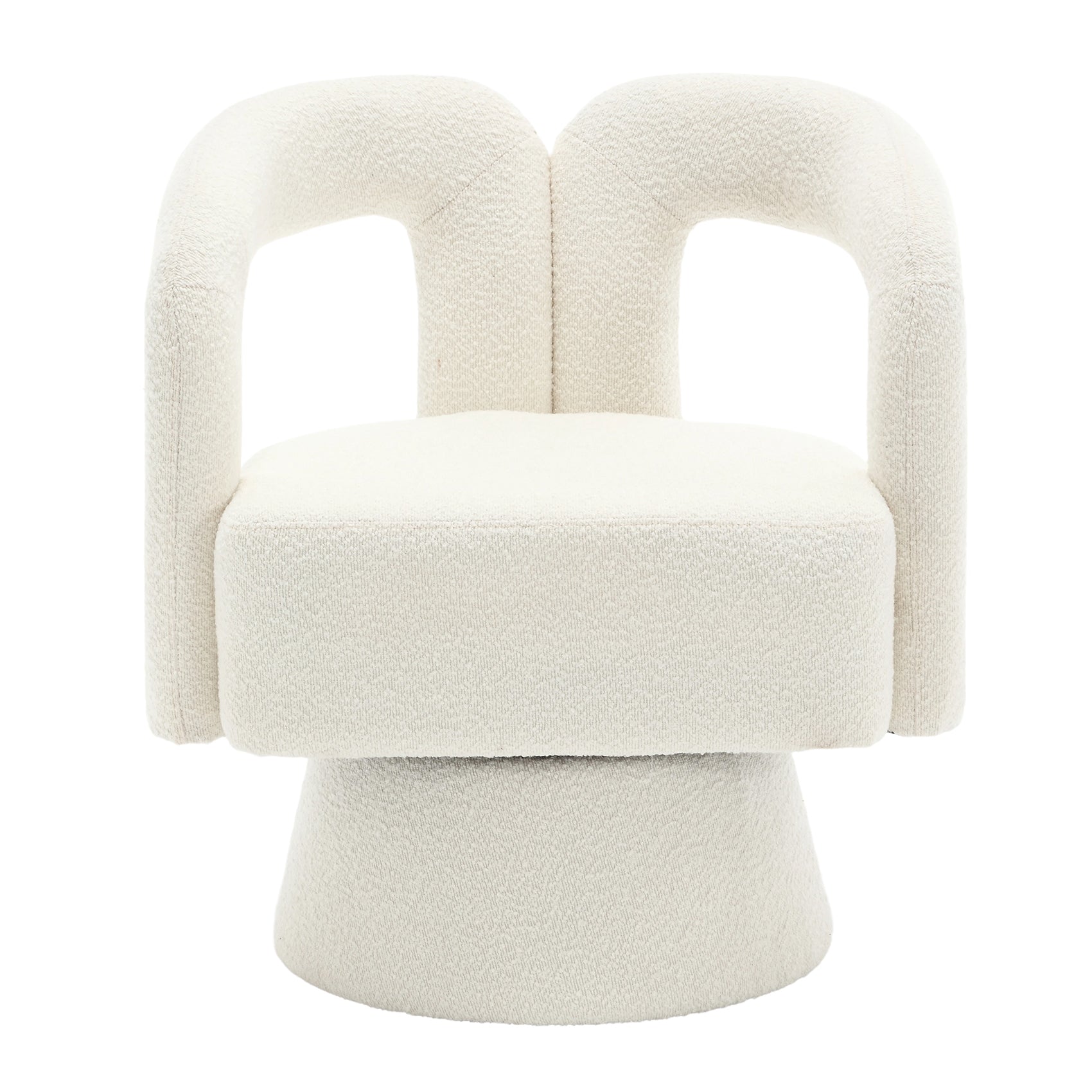 fauteuil nivaro creme beige off white boucle teddystof draaibaar meubelista main