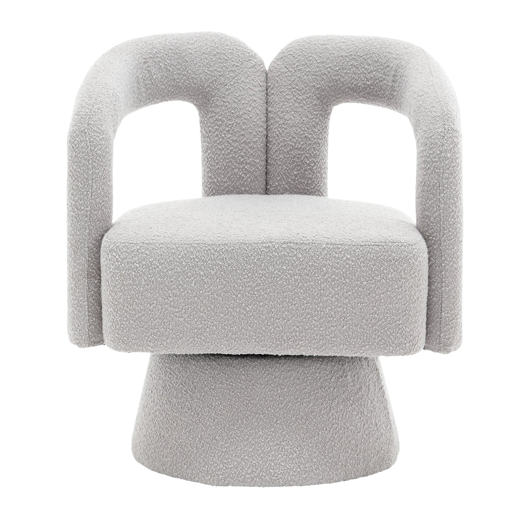 fauteuil nivaro grijs boucle teddystof draaibaar meubelista main