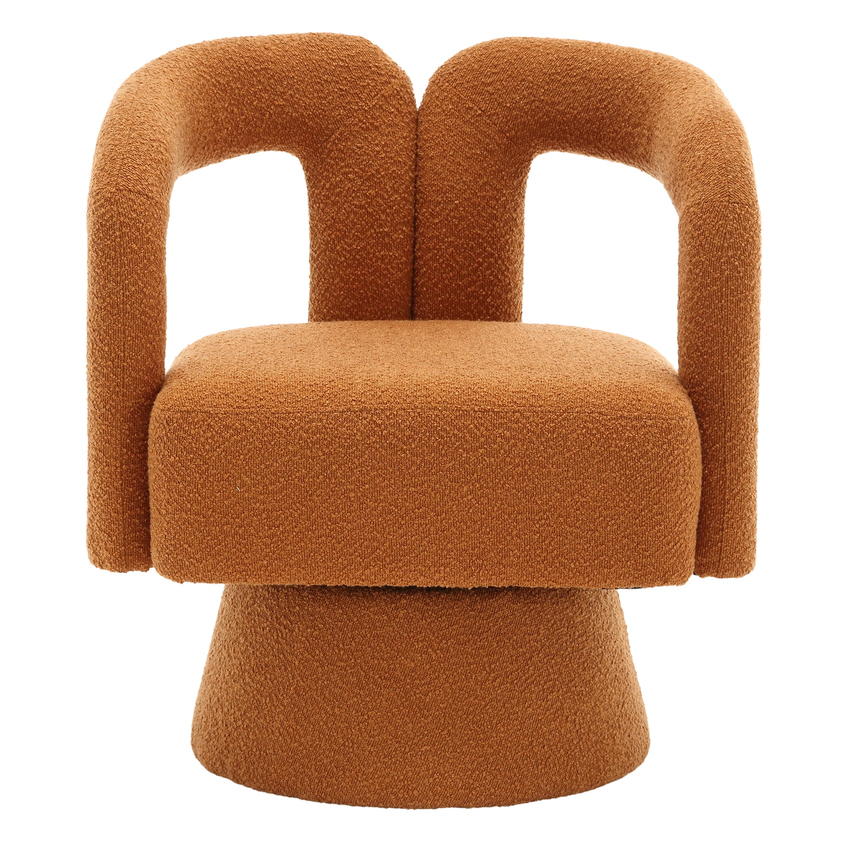 fauteuil nivaro oranje boucle teddystof draaibaar meubelista main