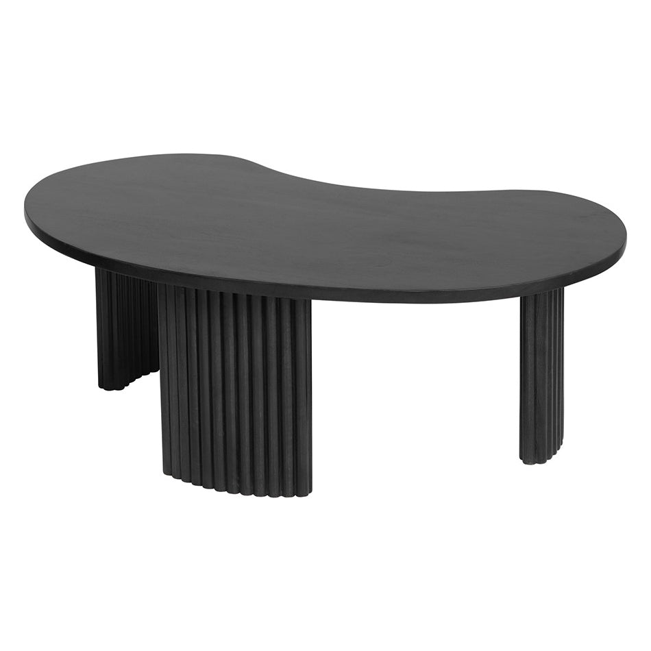 Salontafel Bony - Organisch - Zwart - Mangohout - 125 cm