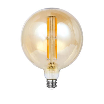 Lichtbron LED [G150] - Bol Ø15 - E27 12W 2100K 800LM - Dimbaar - Amberkleurig Glas