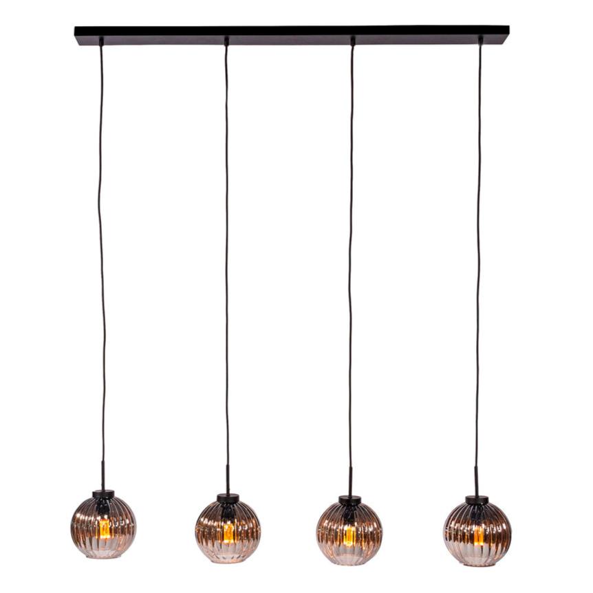 Hanglamp Vulcan - 4-lichts - Smoke - Glas - Ø 18 cm