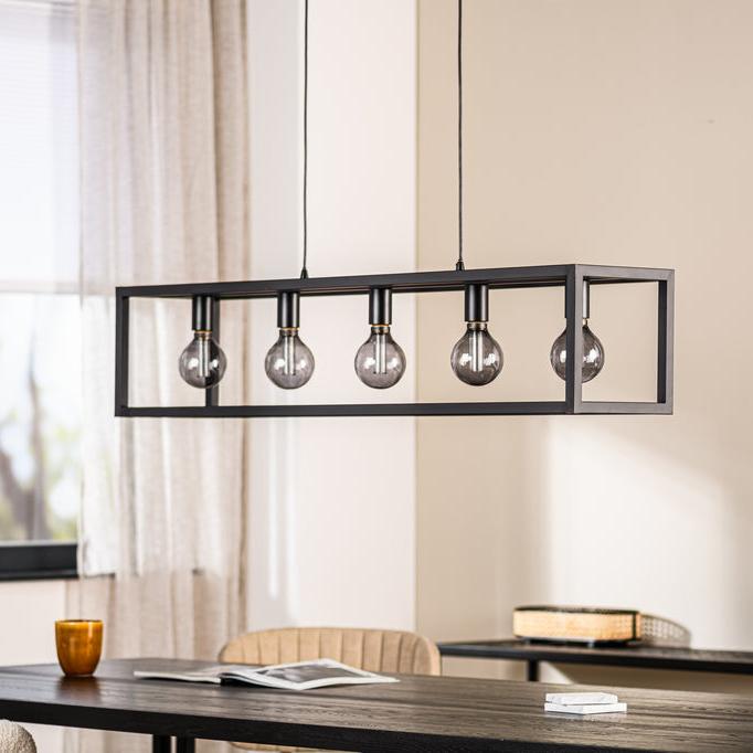 Hanglamp Orthrus - 5-lichts - Zwart - Metaal