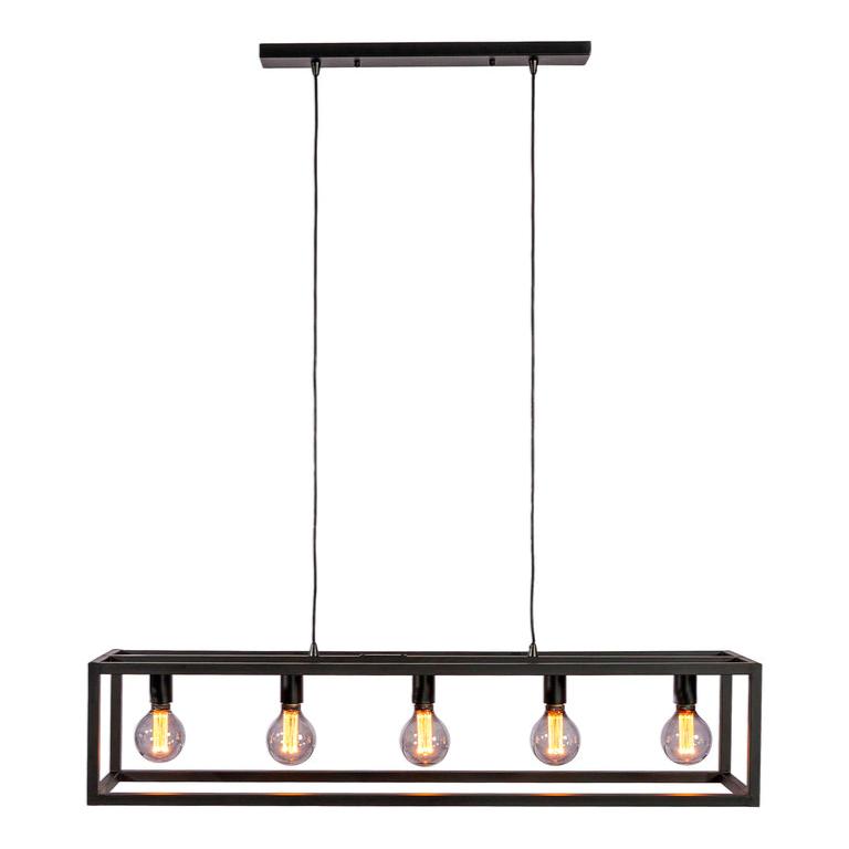 Hanglamp Orthrus - 5-lichts - Zwart - Metaal