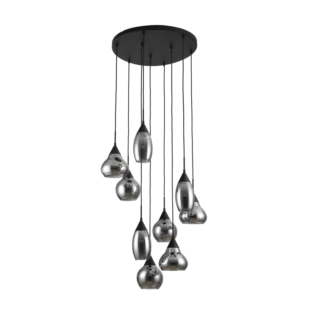 Hanglamp Astraeos - 9-lichts - Smoke - Glas