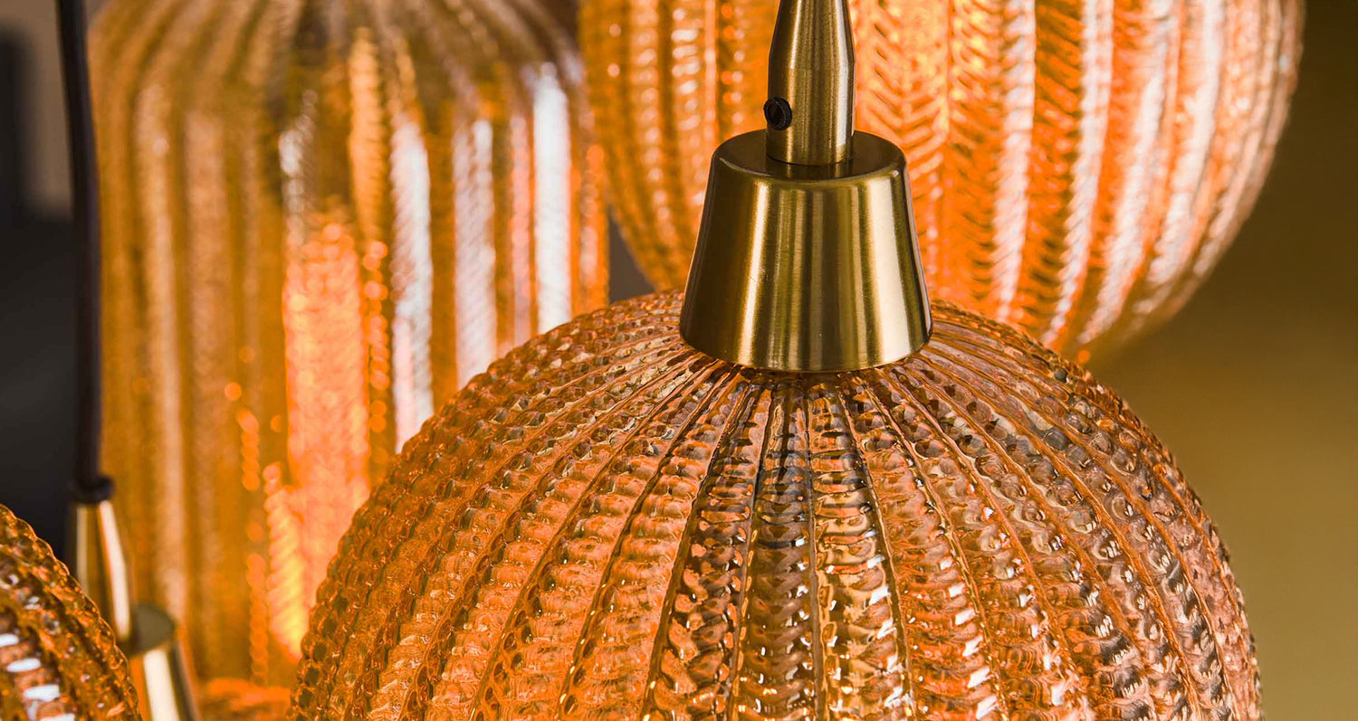 Hanglampen amber glas