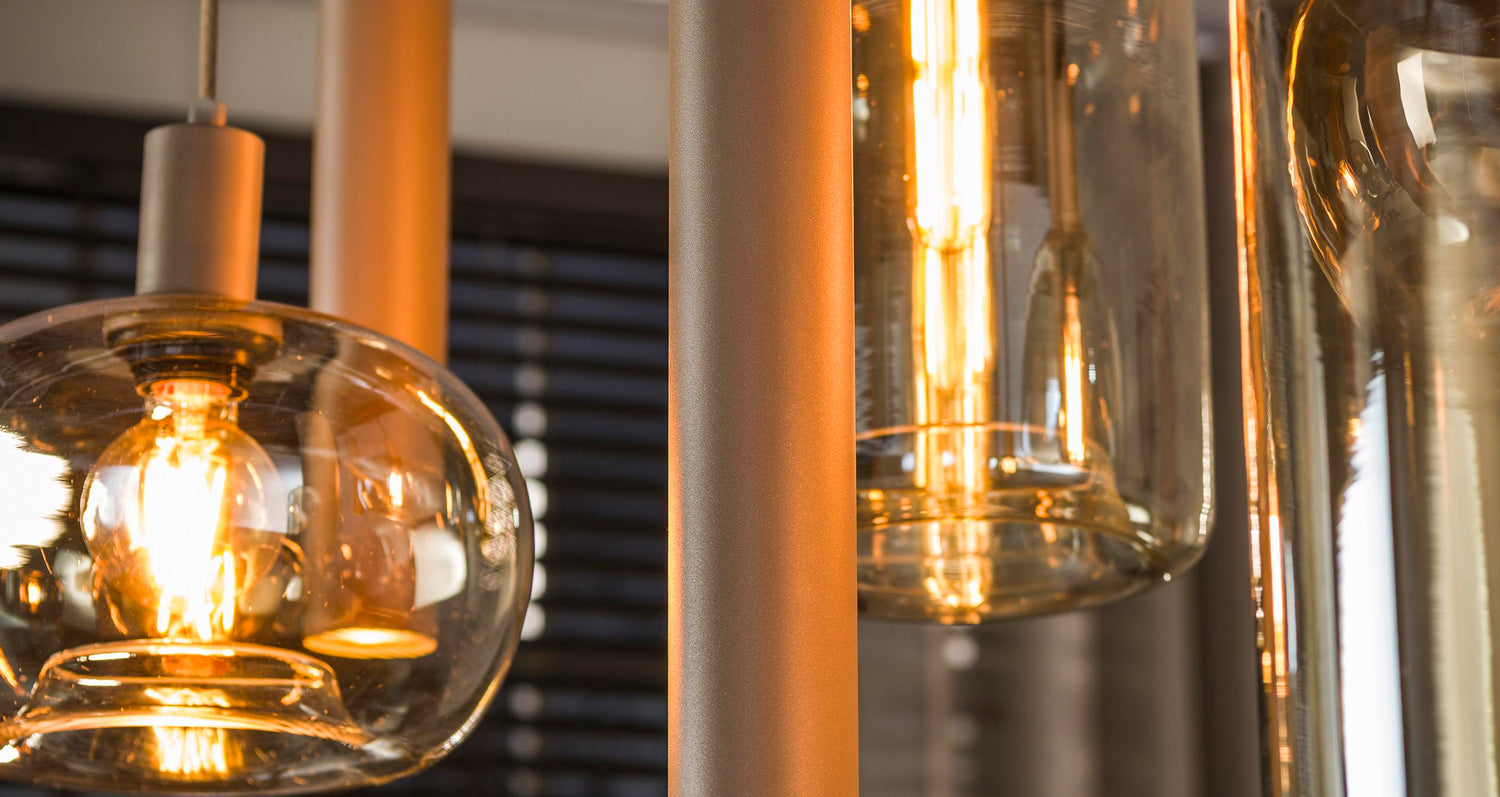 Hanglampen amber glas