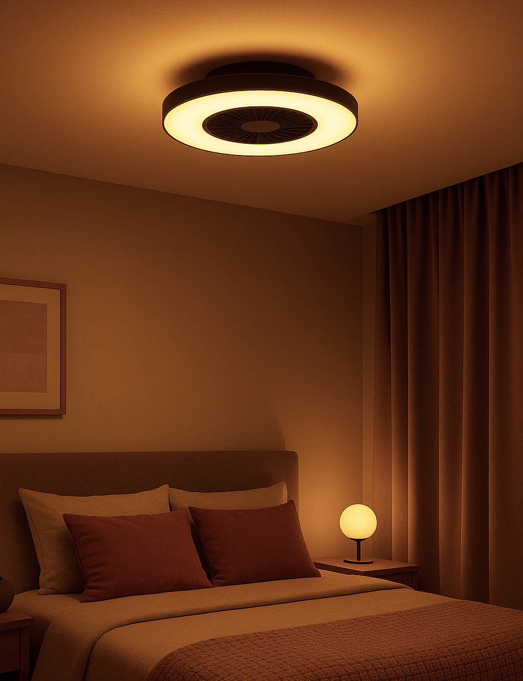 Plafondventilator Jasmijn - Met Lamp - Zwart - Dimbaar - Koud + Warm