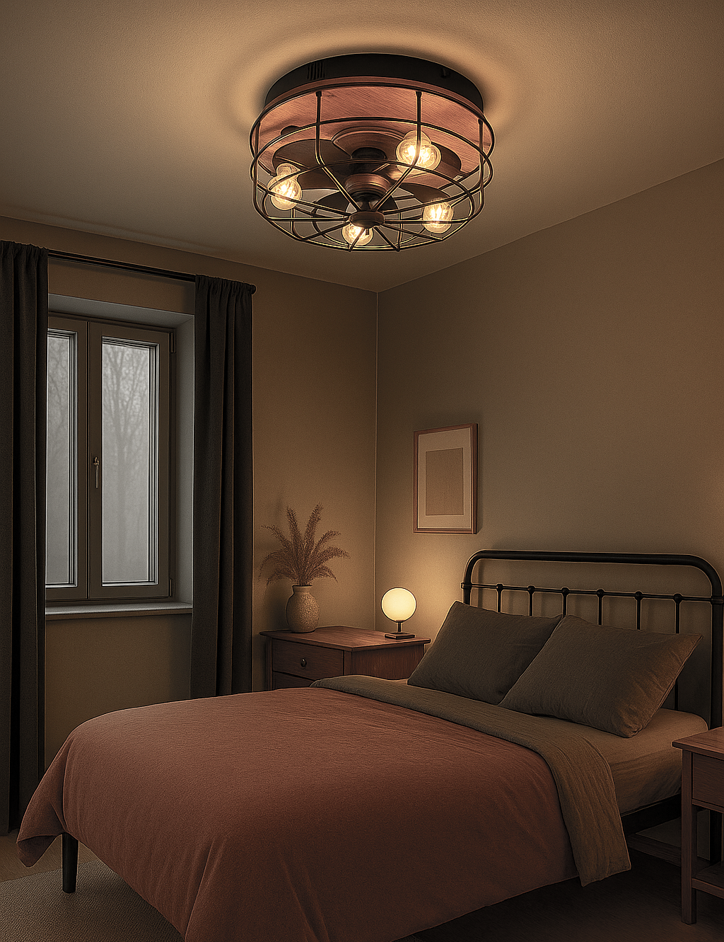 Plafondventilator Kate - Met Lamp - Bruin - Dimbaar - Koud + Warm