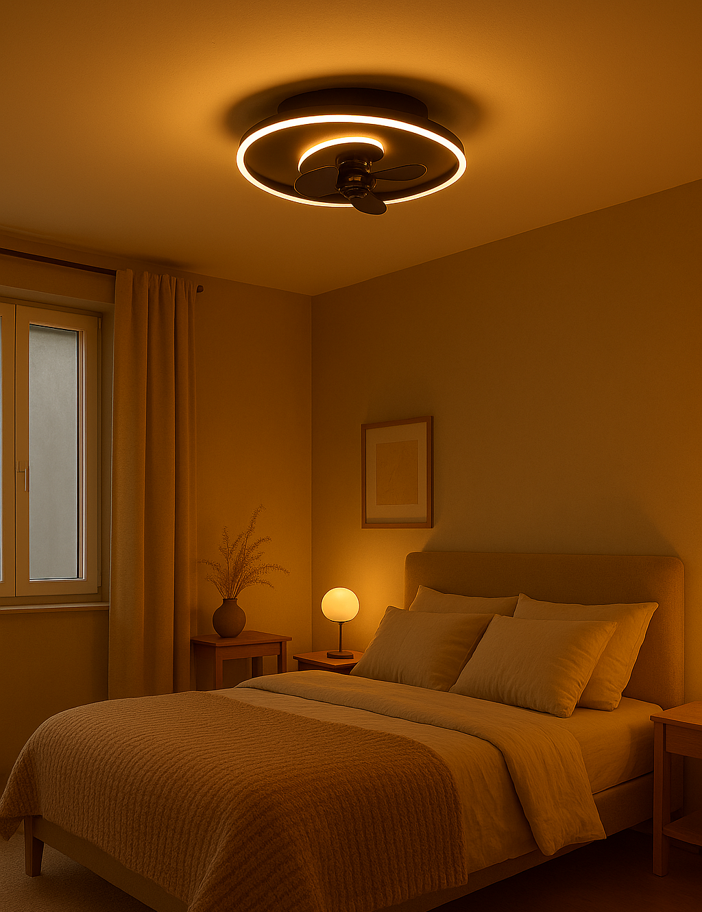 Plafondventilator Lucy - Met Lamp - Zwart - Dimbaar - Koud + Warm