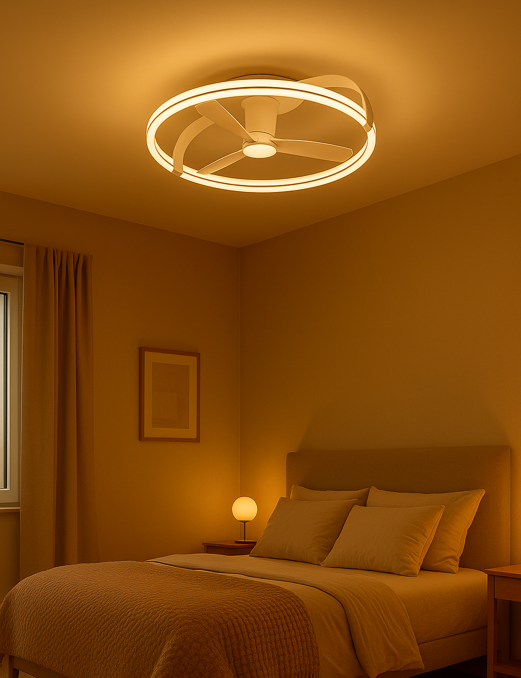 Plafondventilator Mila - Met Lamp - Wit - Dimbaar - Koud + Warm