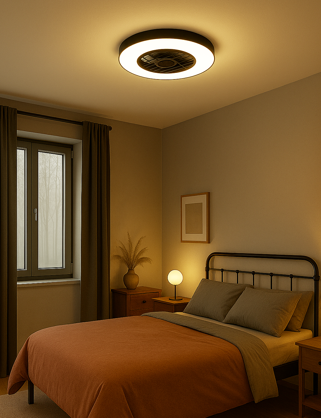Plafondventilator Nomi - Met Lamp RGB - Zwart - Dimbaar - Koud + Warm