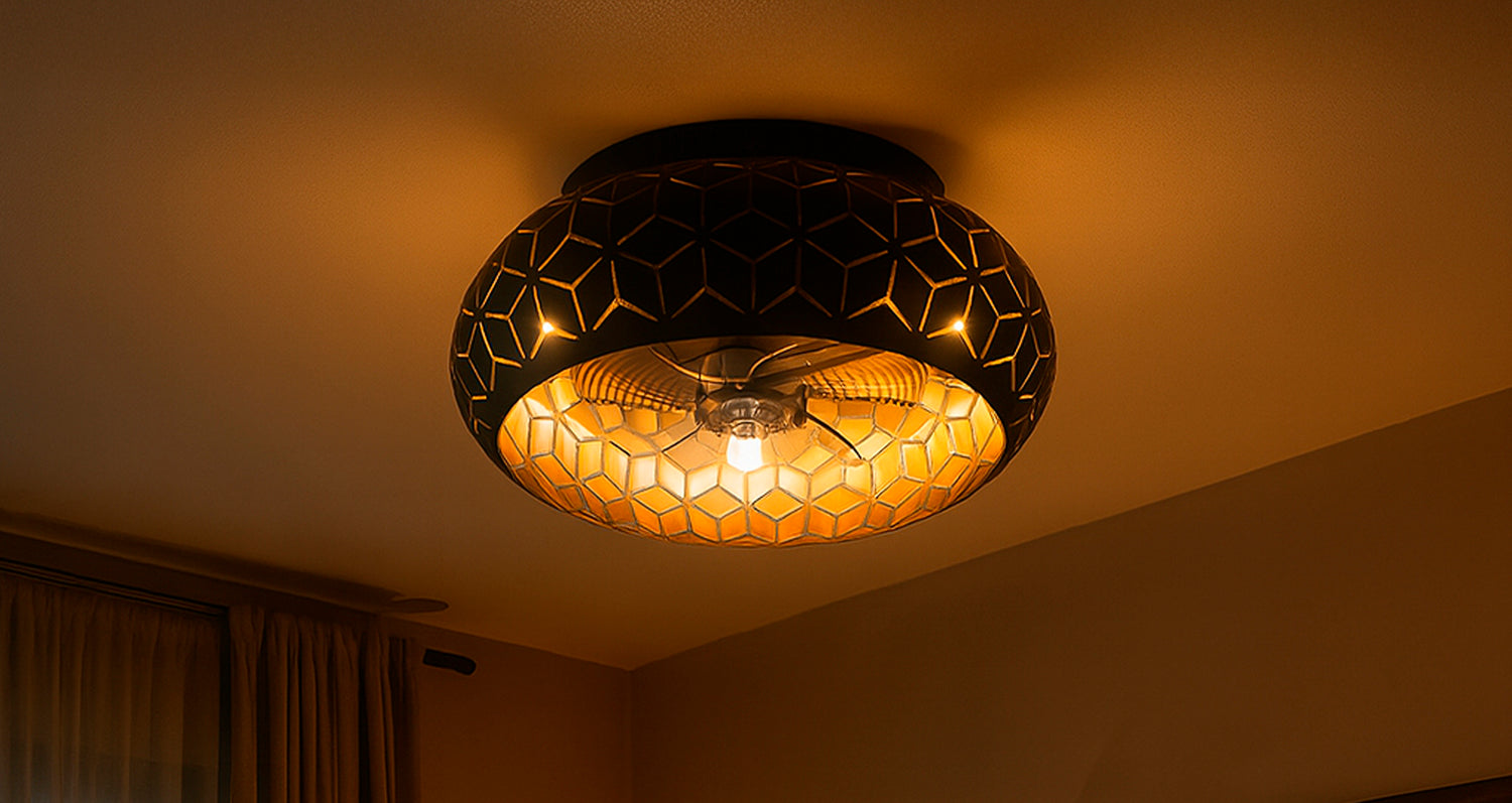 Plafondlamp met ventilator