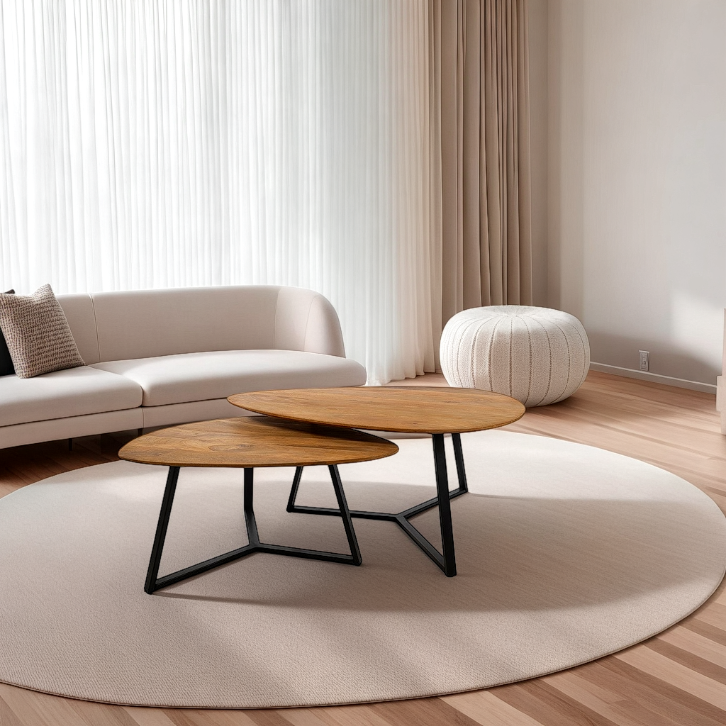 salontafel mavari naturel organisch mangohout set van 2 meubelista lifestyle