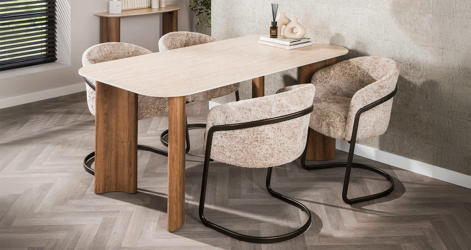 Savelle stof eetkamerstoelen